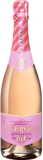 Вино игристое безалкогольное Виларнау, Органик Розе 0,0% 0,75л 