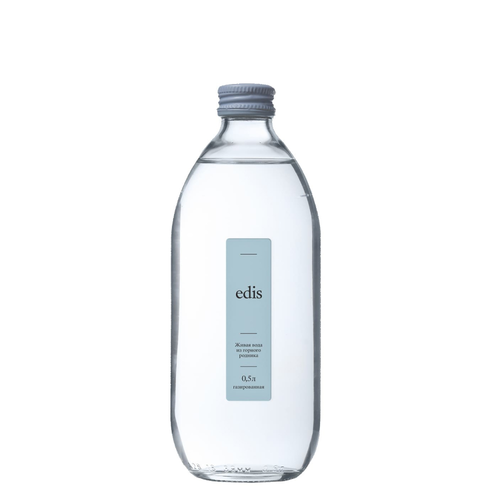 Вода Эдис газированная в стеклянной бутылке 0,5л