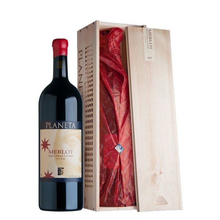 Вино Планета Сито дель Ульмо Мерло DOC Сицилия Менфи 3л в подарочной упаковке
