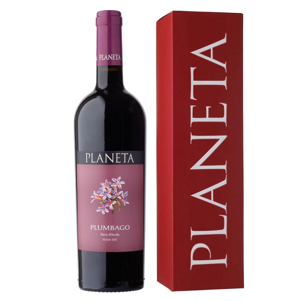 Вино Планета Плюмбаго Неро Д'Авола DOC Сицилия 0,75л в подарочной упаковке