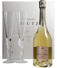Шампанское Дейц, Амур де Дейц, Брют, AOC Шампань 0,75л, в подарочной упаковке с 2 бокалами