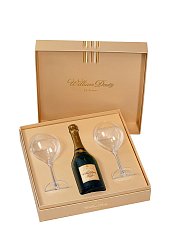 Шампанское Дейц, Кюве Вильям Дейц, Брют, 2006, AOC Шампань 0,75л в подарочной упаковке с 2 бокалами