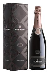 Вино игристое Феррари, Перле Розе, Брют, Trento DOC, 0,75л, в подарочной упаковке