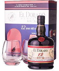Ром Эль Дорадо 12 лет 0,7л в подарочной упаковке с 2 стаканами