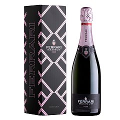 Вино игристое Феррари Максимум Розе Тренто DOC 0,75л в подарочной упаковке